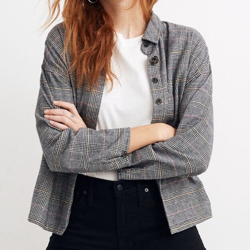 Madewell Flannel Bromley Shirt in Ronan Plaid boxy oversized fit M button down1